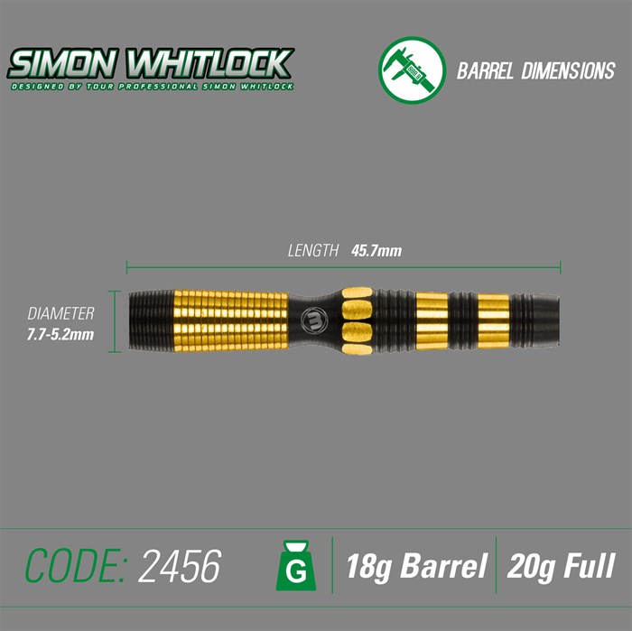 Simon Whitlock Onyx Softip  90% NT 20 gram fra Winmau